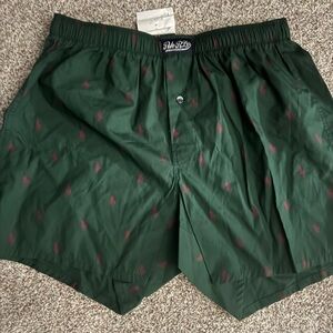 Polo by Ralph Lauren Men's Dark Green Boxers with Red Accents